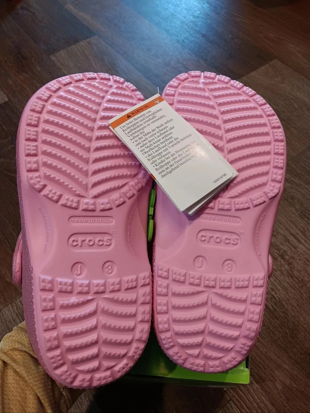 Crocs Kids' Glitter Clog - Pink Sz J3